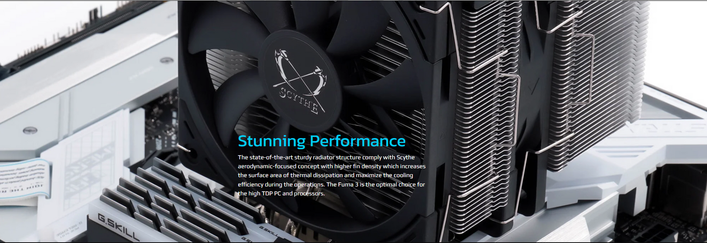 Scythe Fuma 3 high-end dual tower CPU air cooler, CPU AIR COOLER LGA 1700, AM5 Ready