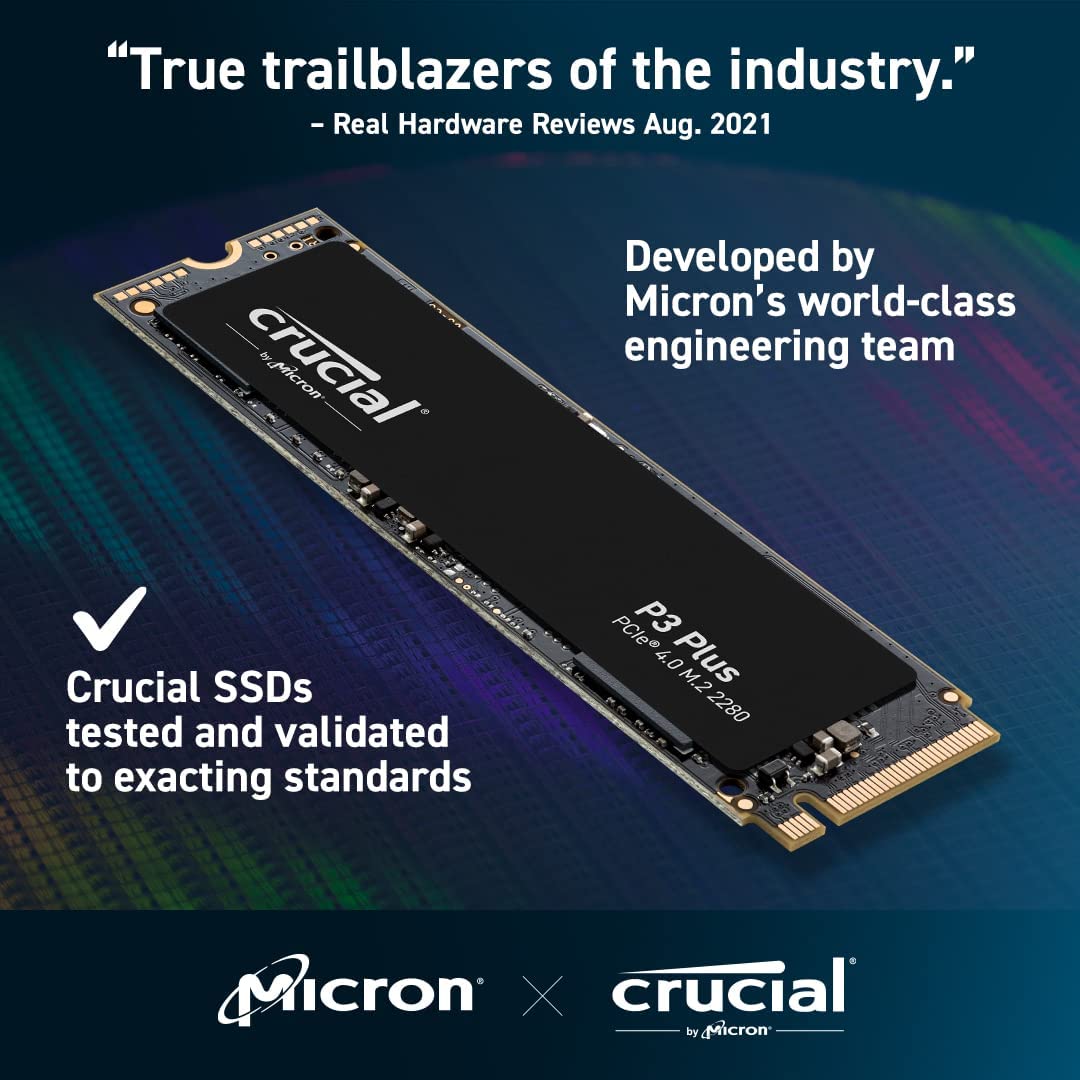 Crucial P3 Plus PCIe 4.0 3D NAND NVMe M.2 SSD ( 500GB / 1TB/ 2TB / 4TB ) - Internal SSD Storage