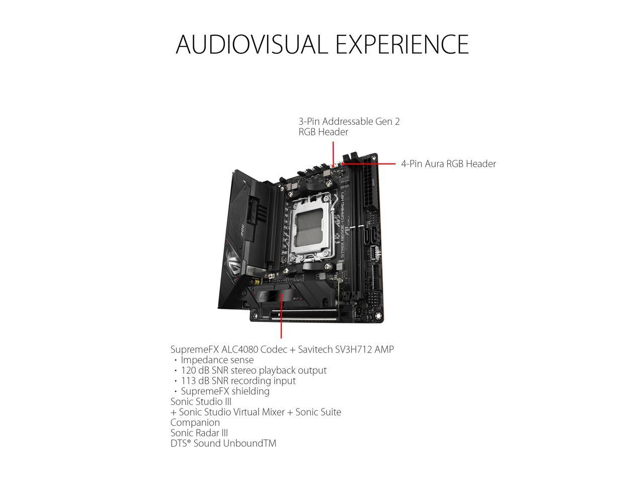ASUS ROG STRIX B650E-I GAMING WIFI AM5 Mini-ITX Motherboard + AMD Ryzen 7 7800X3D (AM5) Processor BUNDLE
