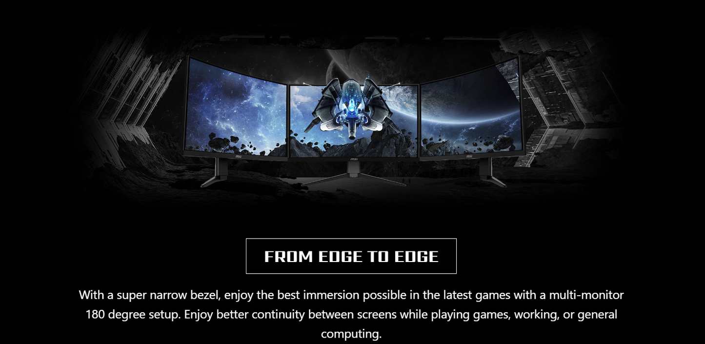 MSI G2422C Gaming Monitor - 23.6" FHD (1920x1080) Curved 1500R, VA Panel, 180hz, 1ms(MPRT), Adaptive Sync