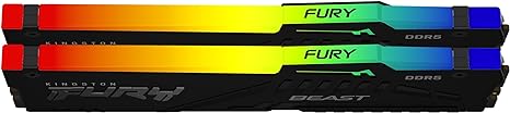 Kingston FURY Beast RGB 16GB(2x8GB)/32GB(2x16GB)/64GB(2x32GB) 6000Mhz DDR5 CL40 Memory Kit