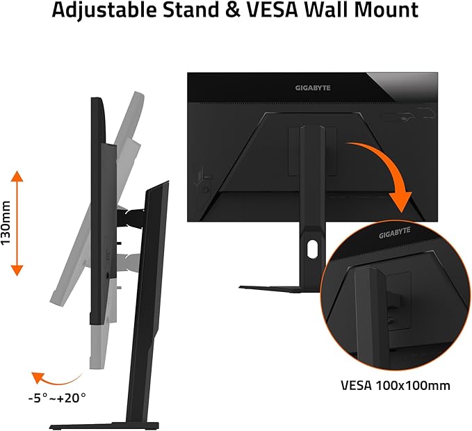 GIGABYTE M27U 27" SS IPS Gaming Monitor - UHD (3840x2160), 160Hz, 1ms MPRT, AMD FreeSync Premium Pro, Type C KVM - HDMI, DP, Type C, Height Adjustable