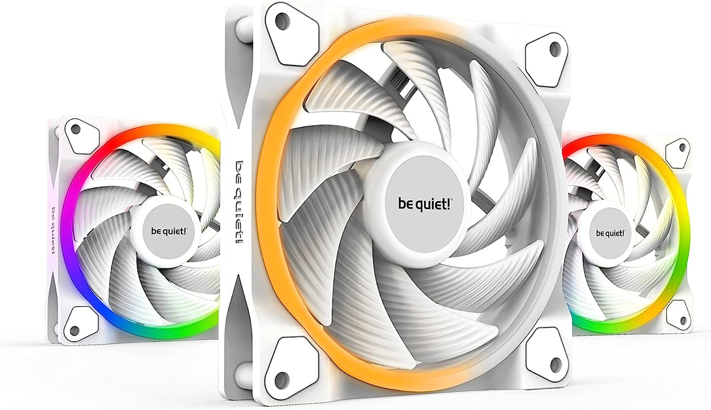 be quiet! Light Wings White 120mm PWM high-Speed Triple Pack, Premium ARGB Cooling Fan, 4-Pin - BL101