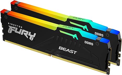 Kingston FURY Beast RGB 16GB(2x8GB)/32GB(2x16GB)/64GB(2x32GB) 6000Mhz DDR5 CL40 Memory Kit