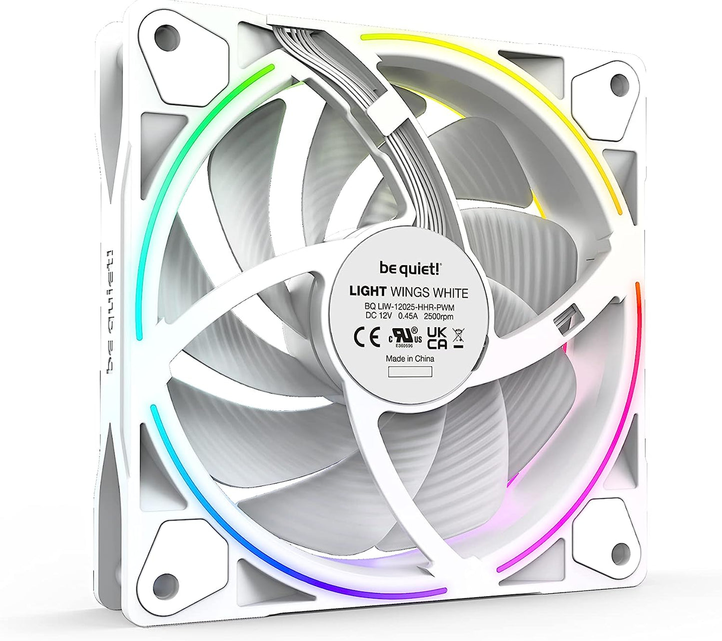 be quiet! Light Wings White 120mm PWM high-Speed Triple Pack, Premium ARGB Cooling Fan, 4-Pin - BL101