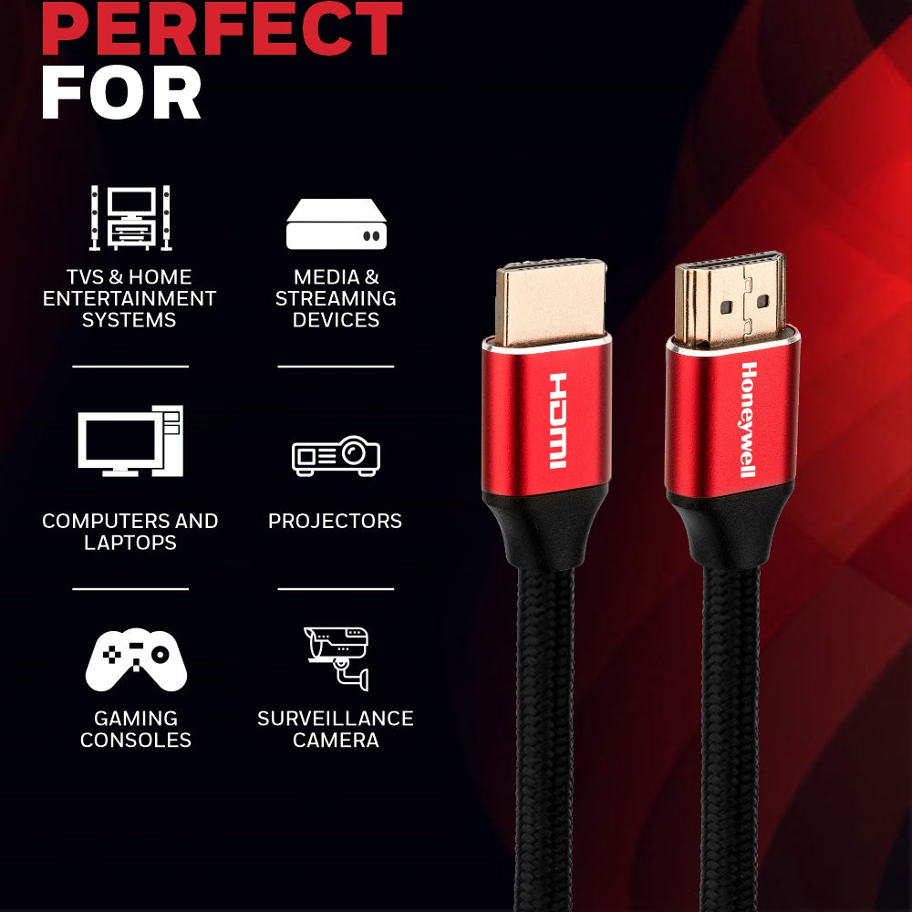 Honeywell HIGH SPEED HDMI 2.1 Cable with Ethernet 2Mtr./3Mtr. Ultimate Series/3 Years Warranty