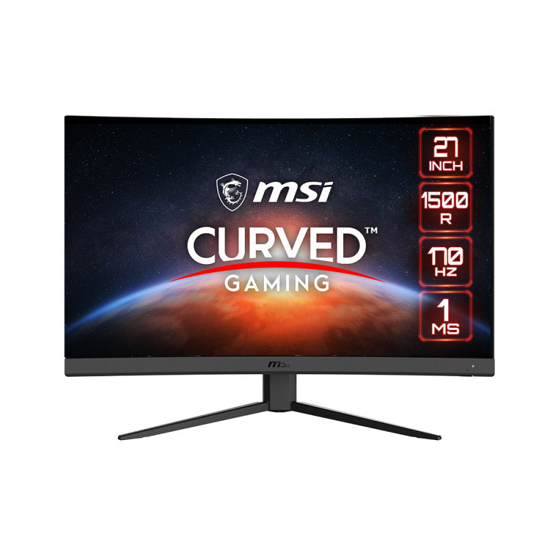 MSI G27CQ4 E2 Curved Gaming Monitor - 27" WQHD (2560x1440), 170Hz, 1ms, Curve 1500R, HDR, AMD Freesync Premium, Anti-Flicker/Less Blue Light