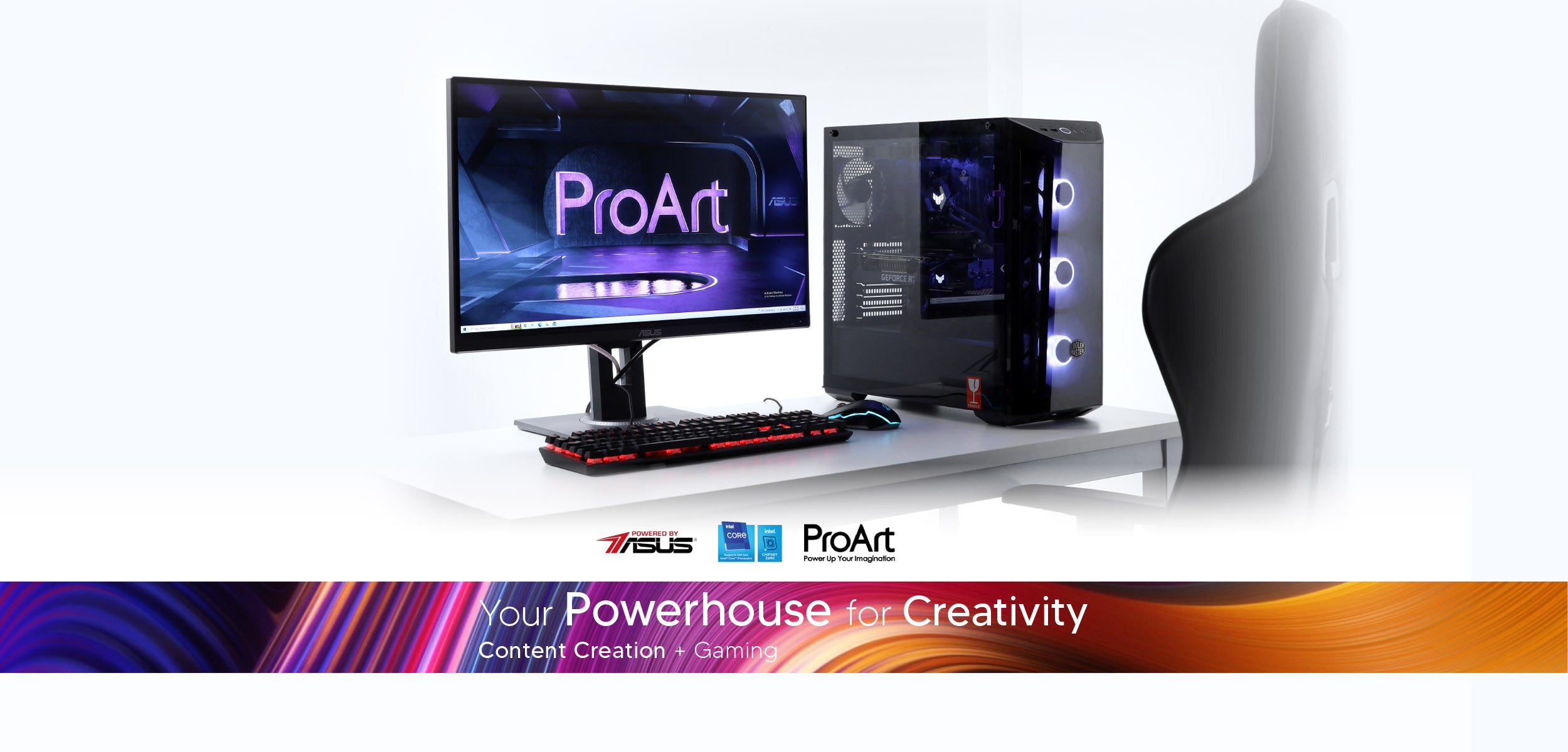 Load video: ASUS ProArt custom built PC for both work &amp; play Powered by ASUS
