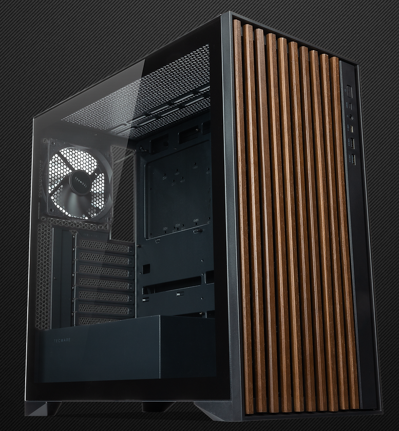 Tecware High Airflow ATX TG Case with 4 Fans Case - Black/White