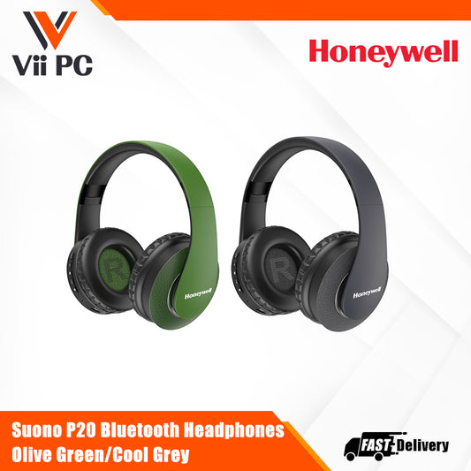 Honeywell Suono P20 Bluetooth Headphones Olive Green/Cool Grey Platinum Series/1 Year Warranty