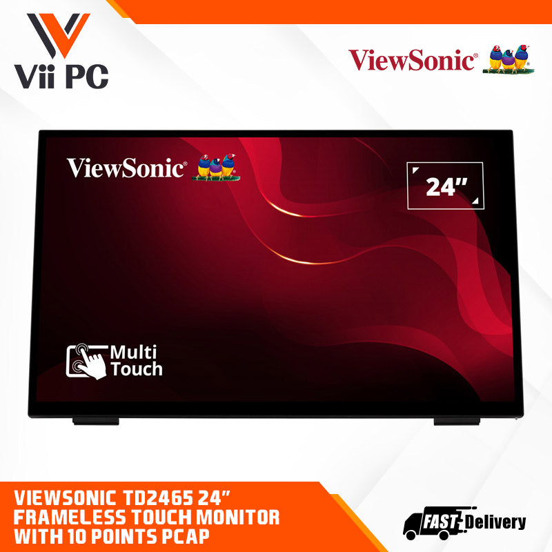 ViewSonic TD2465 24" 1080p IPS Touch Screen Monitor with Advanced Ergonomics, HDMI and USB Inputs