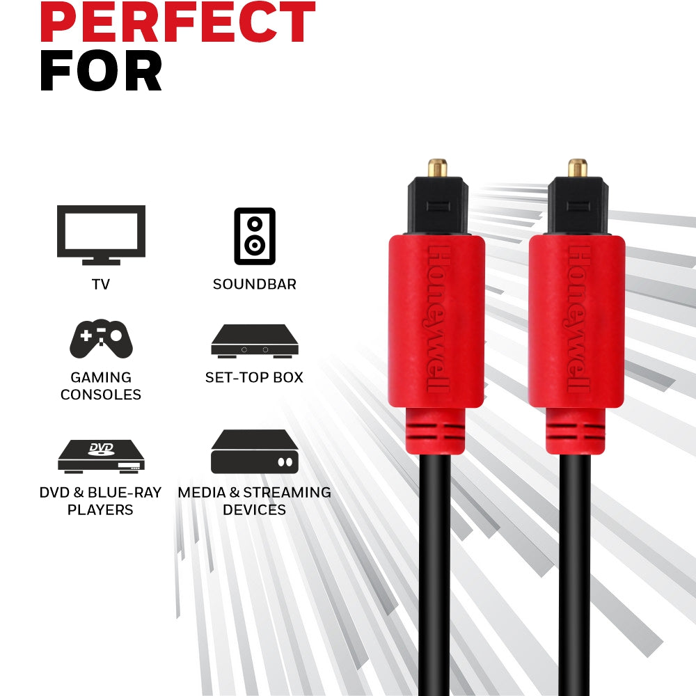 Honeywell Digital optical Cable 2 Mtr (TosLink) Value Series/3 Years Warranty