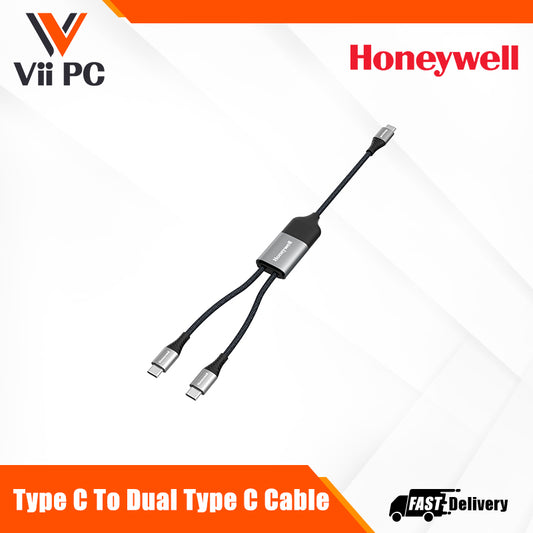 Honeywell Type C To Dual Type C Cable Silver Platinum Series/1 Year Warranty