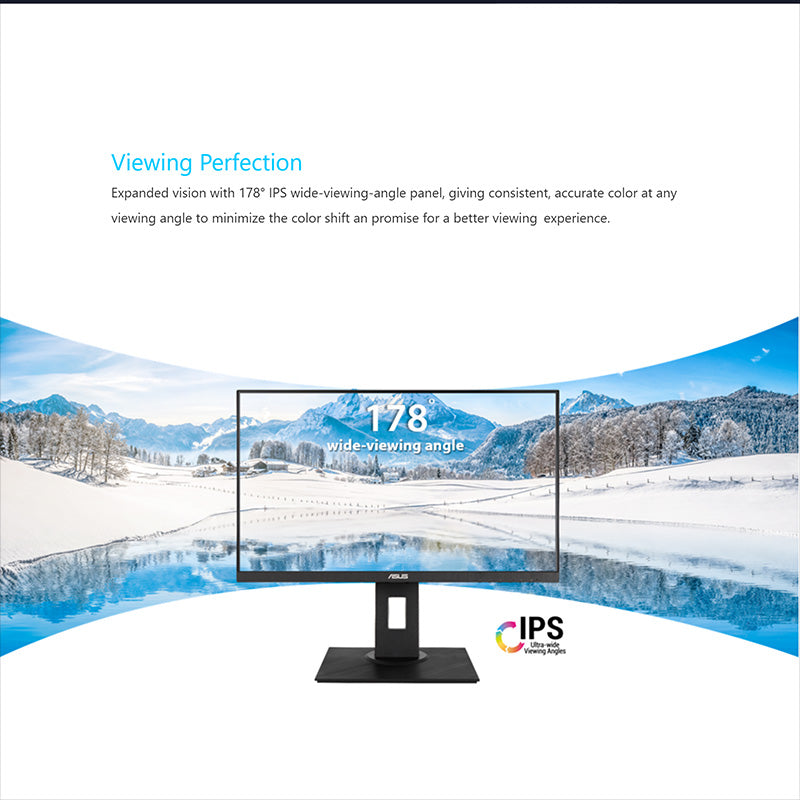 ASUS VA24DQLB Eye Care Monitor - 23.8" FHD, IPS, Frameless, 75Hz, Adaptive-Sync, Low Blue Light, Flicker Free, Ergonomic Design, Wall Mountable