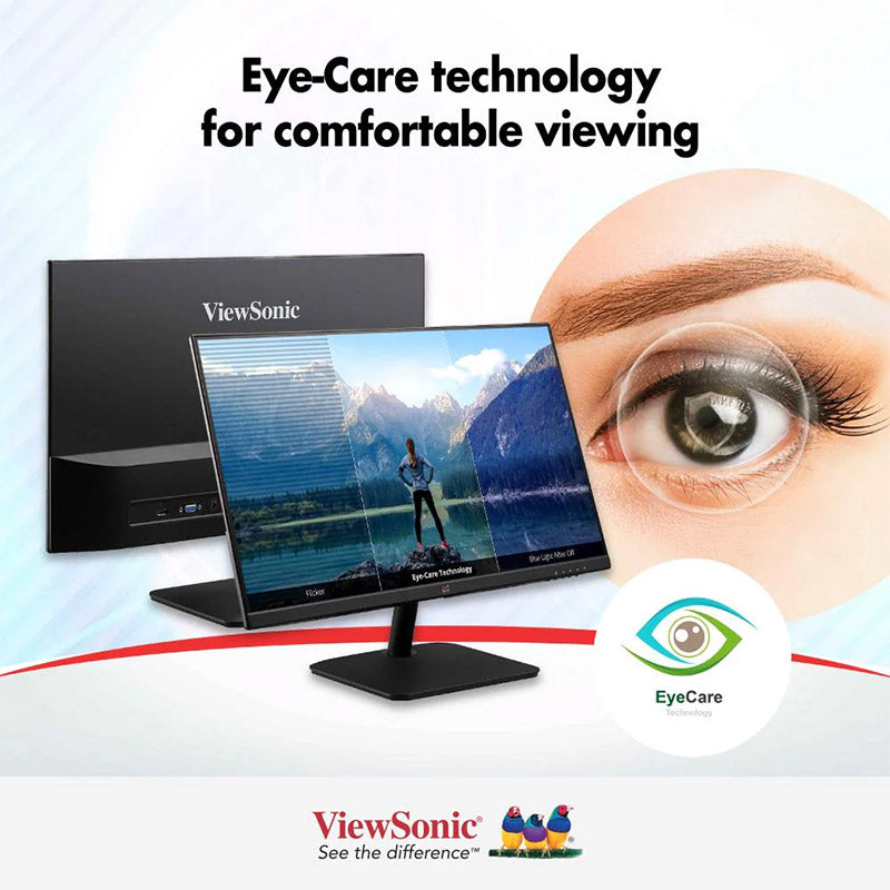ViewSonic VA2432-H 24" 1080p IPS Monitor with Frameless Design, 100Hz Refresh rate, Flicker-Free & Blue Light Filter, for Home and Office Use