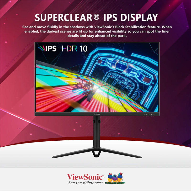 ViewSonic VX2728J-2K 27” 2K 180Hz (OC) Fast IPS Gaming Monitor, 0.5ms, HDR10, AMD FreeSync Premium, VESA Adaptive Sync and clearMR, Ergonomical design