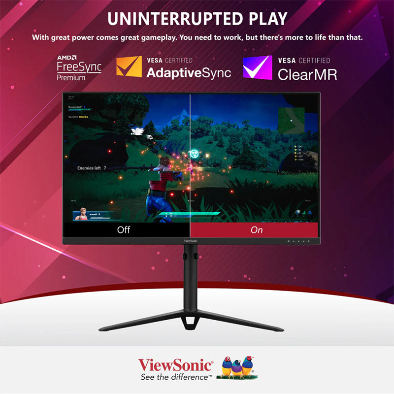 ViewSonic VX2728J-2K 27” 2K 180Hz (OC) Fast IPS Gaming Monitor, 0.5ms, HDR10, AMD FreeSync Premium, VESA Adaptive Sync and clearMR, Ergonomical design