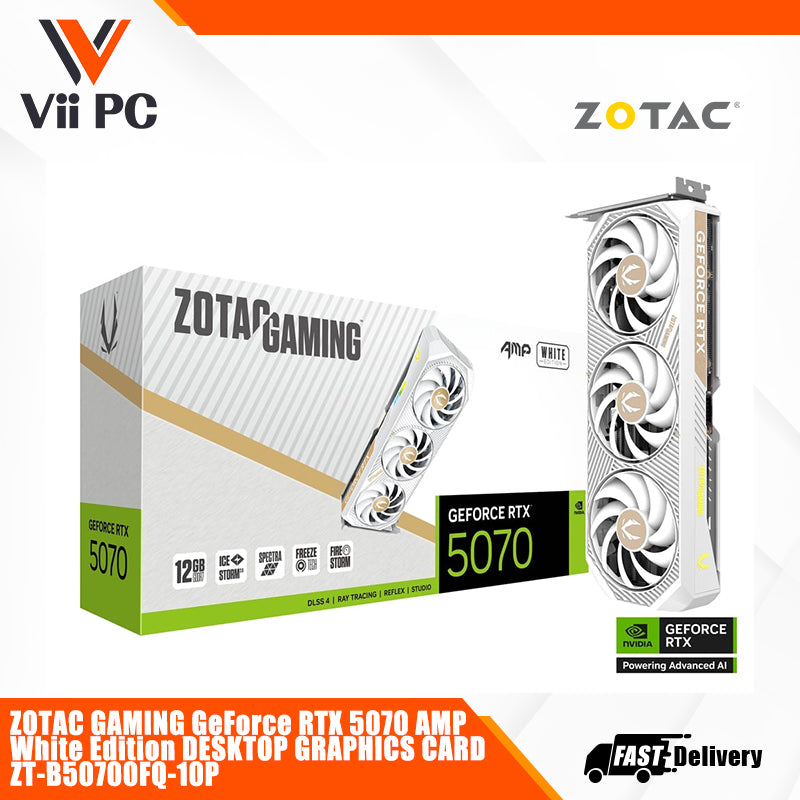 ZOTAC GAMING GeForce RTX 5070 AMP White Edition DESKTOP GRAPHICS CARD ZT-B50700FQ-10P