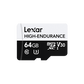 Lexar High-Endurance microSDHC/microSDXC UHS-I(U1/U3) Memory Card 32GB or 64GB or 128GB Up to 100MB/s READ, Up to 45MB/s or 35MB/s or 30MB/s WRITE, 4K(Fast Video Capture), 1080P FULL-HD, 24/7 video monitoring, High Durability