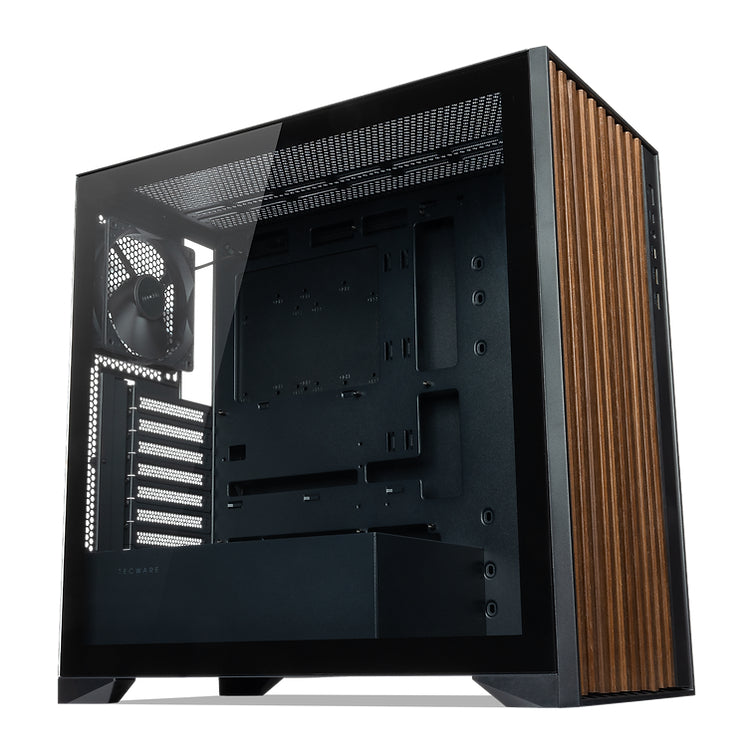 Tecware High Airflow ATX TG Case with 4 Fans Case - Black/White