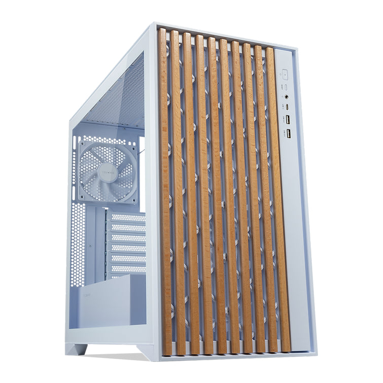 Tecware High Airflow ATX TG Case with 4 Fans Case - Black/White