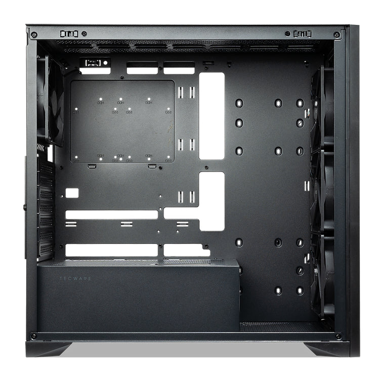 Tecware High Airflow ATX TG Case with 4 Fans Case - Black/White