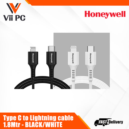 Honeywell Type C to Lightning cable 1.8Mtr - BLACK/WHITE Platinum Series/1 Year Warranty