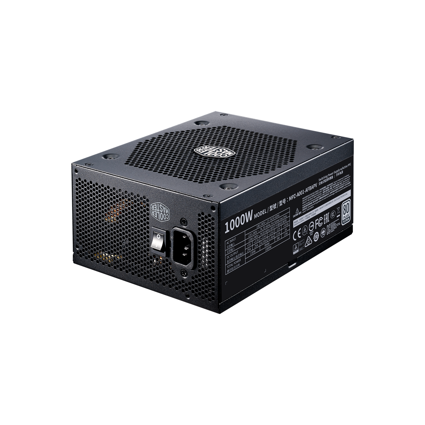 COOLER MASTER V1000 Platinum 1000W ATX 12V 80 Plus® Platinum Certified Fully Modular Active PFC Power Supply