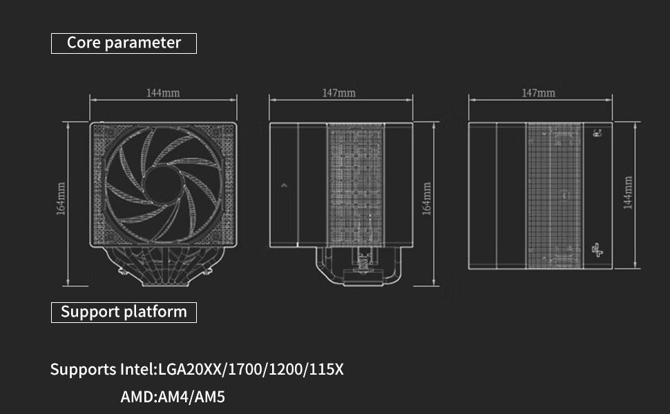 DeepCool ASSASSIN IV Premium CPU Air Cooler, Dual-Tower, 120/140mm FDB Fan Configuration, 7 Copper Heat Pipes, Quiet/Peformance Mode Switch