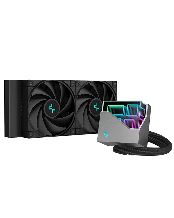 DeepCool LT520 CPU Liquid Cooler, 240mm, High-Performance FK120 FDB Fans, Multidimensional Infinity Mirror BLACK/WHITE