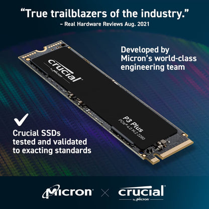 Crucial P3 Plus PCIe 4.0 3D NAND NVMe M.2 SSD ( 500GB / 1TB/ 2TB / 4TB ) - Internal SSD Storage