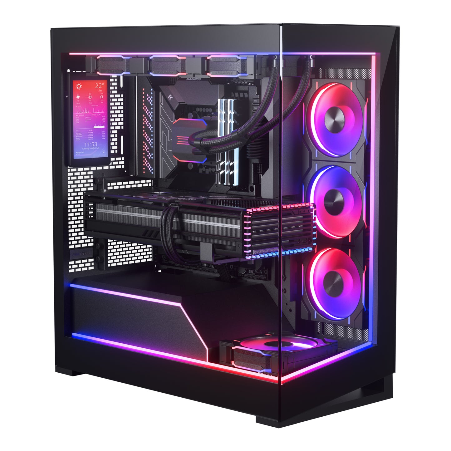 PHANTEKS 5.5" HI-RES UNIVERSAL LCD DISPLAY, Magnetic Mounting, 60Hz, 2160x1440, IPS w/LED backlighting, 99%sRGB, Plug and Play, HDMI, FOR PC BLACK/WHITE