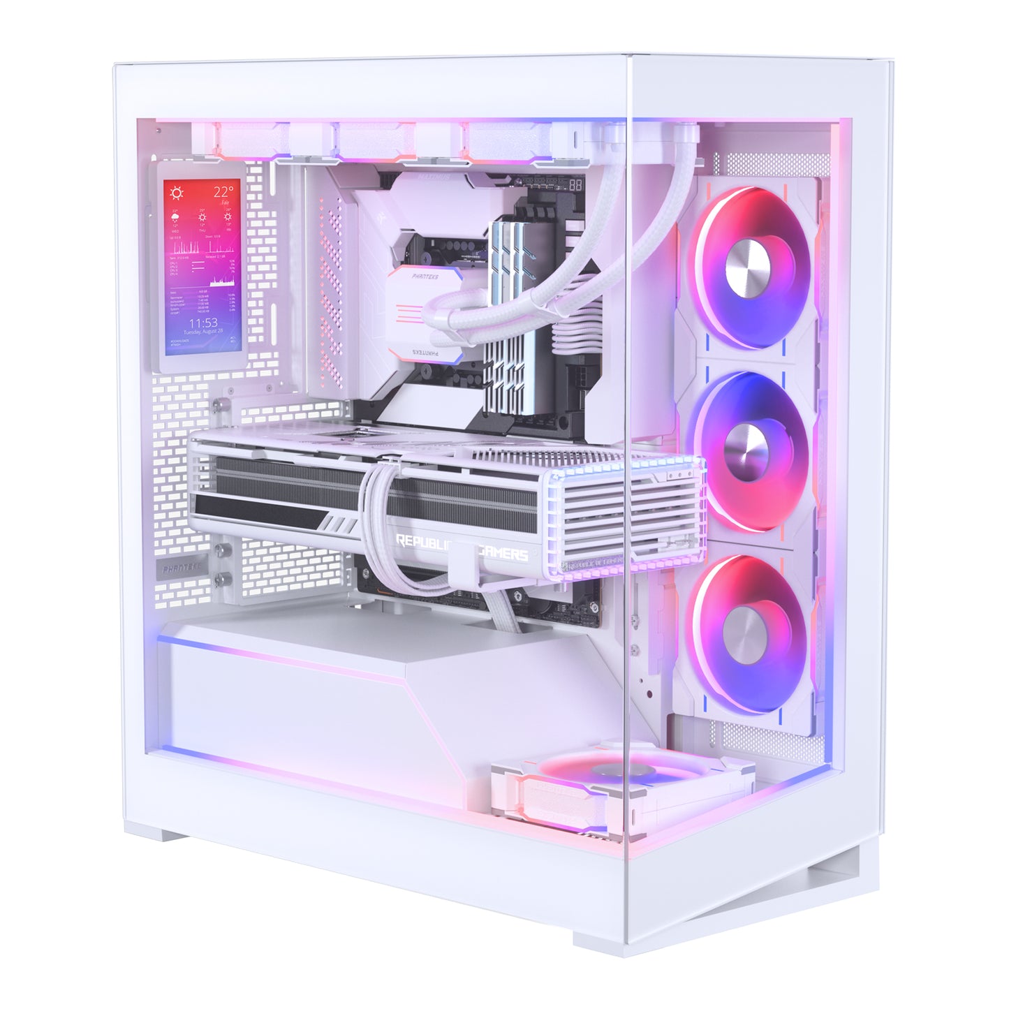 PHANTEKS 5.5" HI-RES UNIVERSAL LCD DISPLAY, Magnetic Mounting, 60Hz, 2160x1440, IPS w/LED backlighting, 99%sRGB, Plug and Play, HDMI, FOR PC BLACK/WHITE