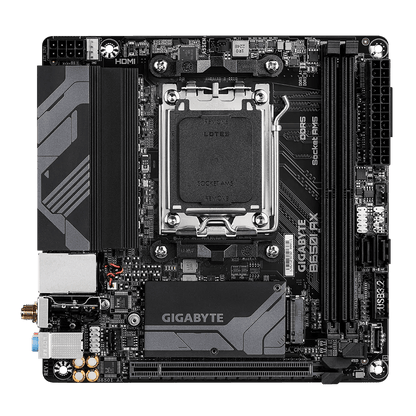 GIGABYTE B650I AX (rev. 1.0) AMD Socket AM5/Wi-Fi 6E/DDR5 Support/NVMe SSD Ready/2.5GbE LAN/ULTRA DURABLE Mini-ITX Motherboard