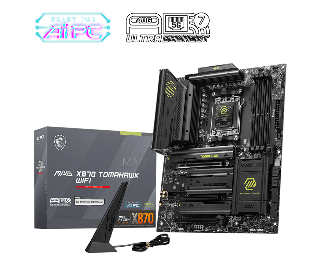 MSI MAG X870 TOMAHAWK WIFI AM5 ATX Motherboard + AMD Ryzen™ 7 9800X3D Desktop Processor BUNDLE