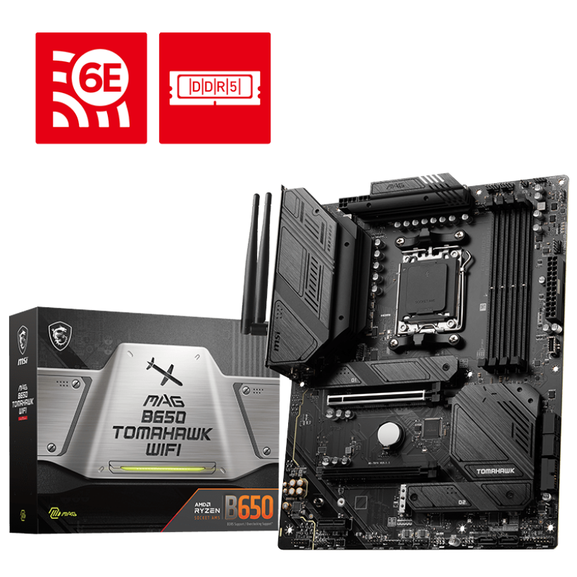 MSI MAG B650 TOMAHAWK WIFI AM5 ATX Motherboard + AMD Ryzen 7 7800X3D (AM5) Processor BUNDLE