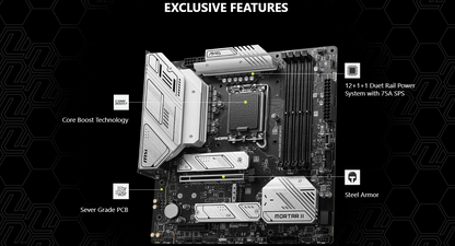 MSI MAG B760M MORTAR WIFI II DDR5 Wi-Fi 6E LGA1700 3x M.2 MATX Motherboard