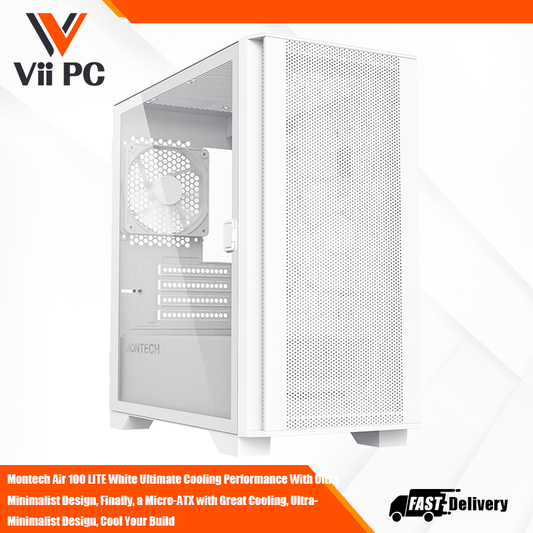 Montech Air 100 LITE White Ultimate Cooling Performance With Ultra Minimalist Design, Finally, a Micro-ATX with Great Cooling, Ultra-Minimalist Design, Cool Your Build