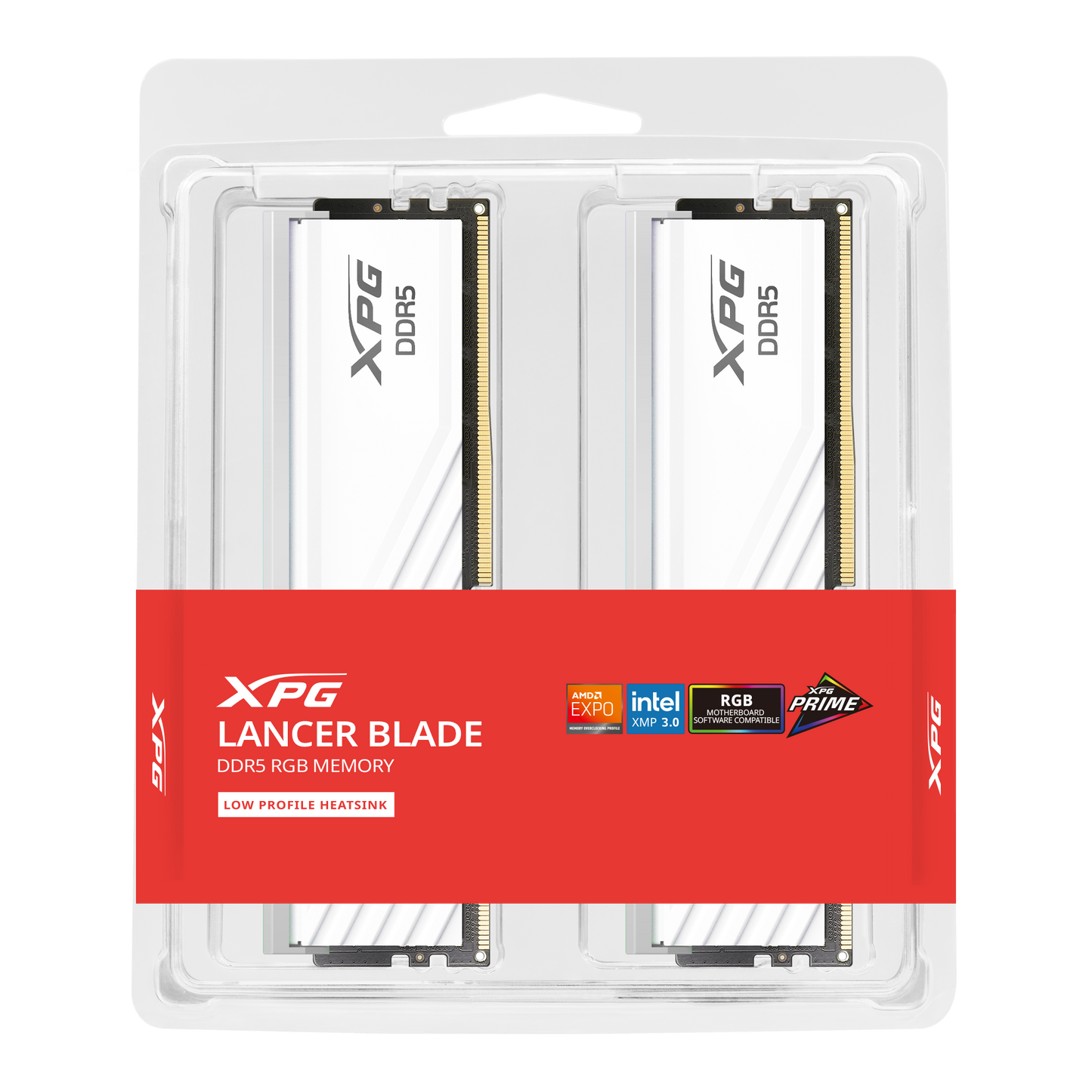 ADATA XPG LANCER RGB DDR5 6000MHz CL30 / XPG LANCER BLADE RGB DDR5 6400MHz CL32 (2x16GB)32GB XMP/EXPO - BLACK/WHITE