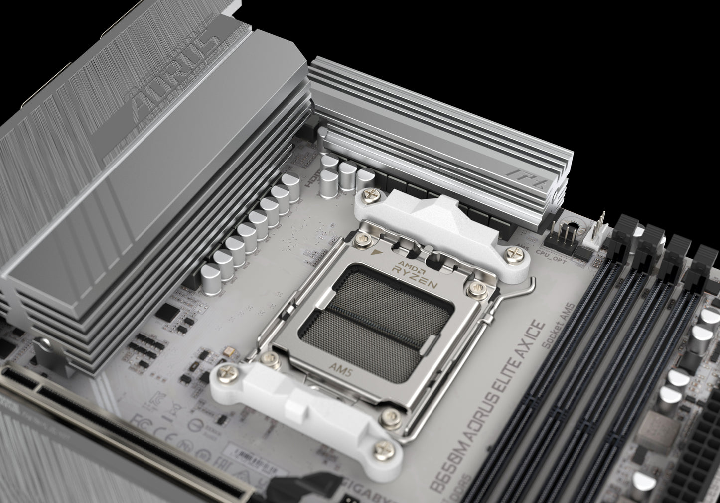 GIGABYTE B650 AORUS ELITE AX ICE AMD Socket AM5/ICE Series/Wi-Fi 6E/DDR5 Support/NVMe SSD Ready/2.5GbE LAN ATX Gaming Motherboard
