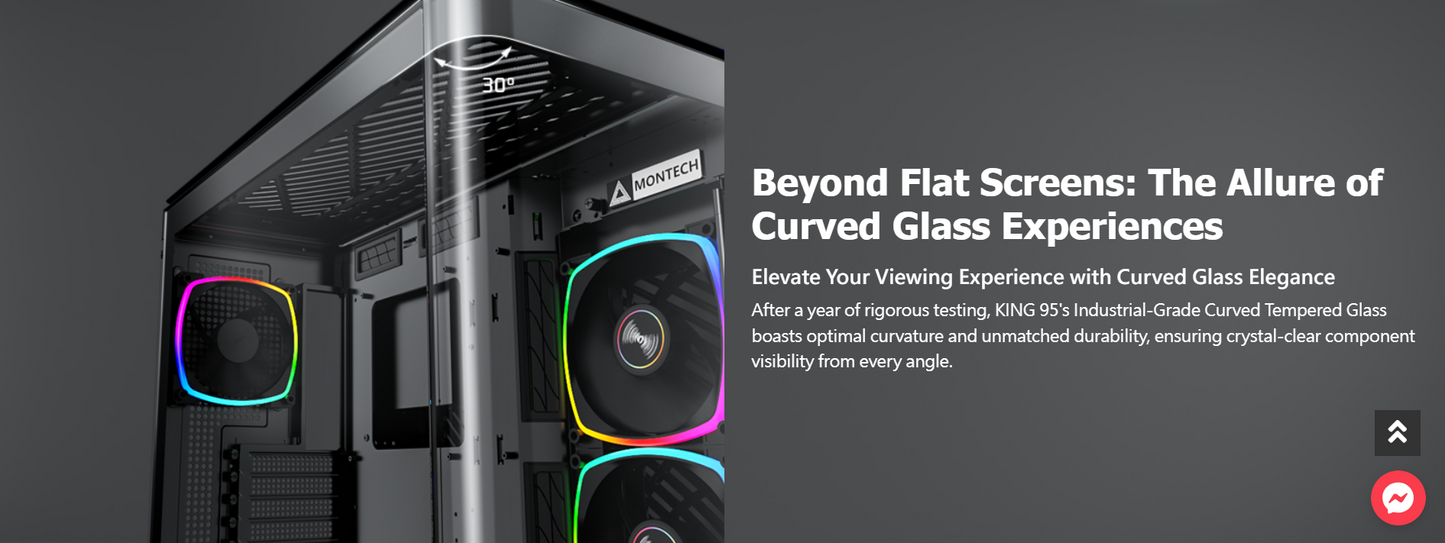 Montech KING 95 PRO BLACK/WHITE Tempered Glass ATX Middle Tower Case (Dynamic Duo Airflow Modes)