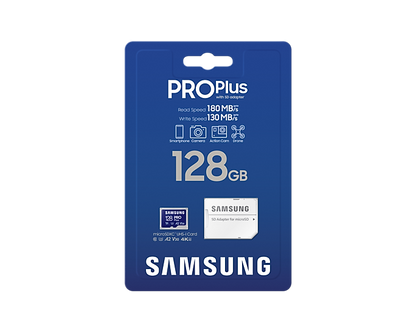 SAMSUNG PRO PLUS microSDXC Memory Card with Adapter 128GB/256GB/512GB Card up to 180MB/s Read, compatible to UHS-I