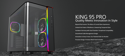 Montech KING 95 PRO BLACK/WHITE Tempered Glass ATX Middle Tower Case (Dynamic Duo Airflow Modes)