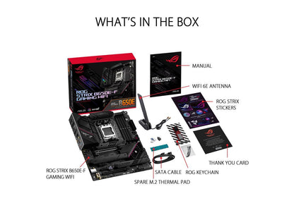 ASUS ROG STRIX B650E-F GAMING WIFI AM5 ATX Motherboard + AMD Ryzen 7 7800X3D (AM5) Processor BUNDLE