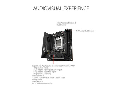 ASUS ROG STRIX B650E-I GAMING WIFI AM5 Mini-ITX Motherboard + AMD Ryzen 7 7800X3D (AM5) Processor BUNDLE