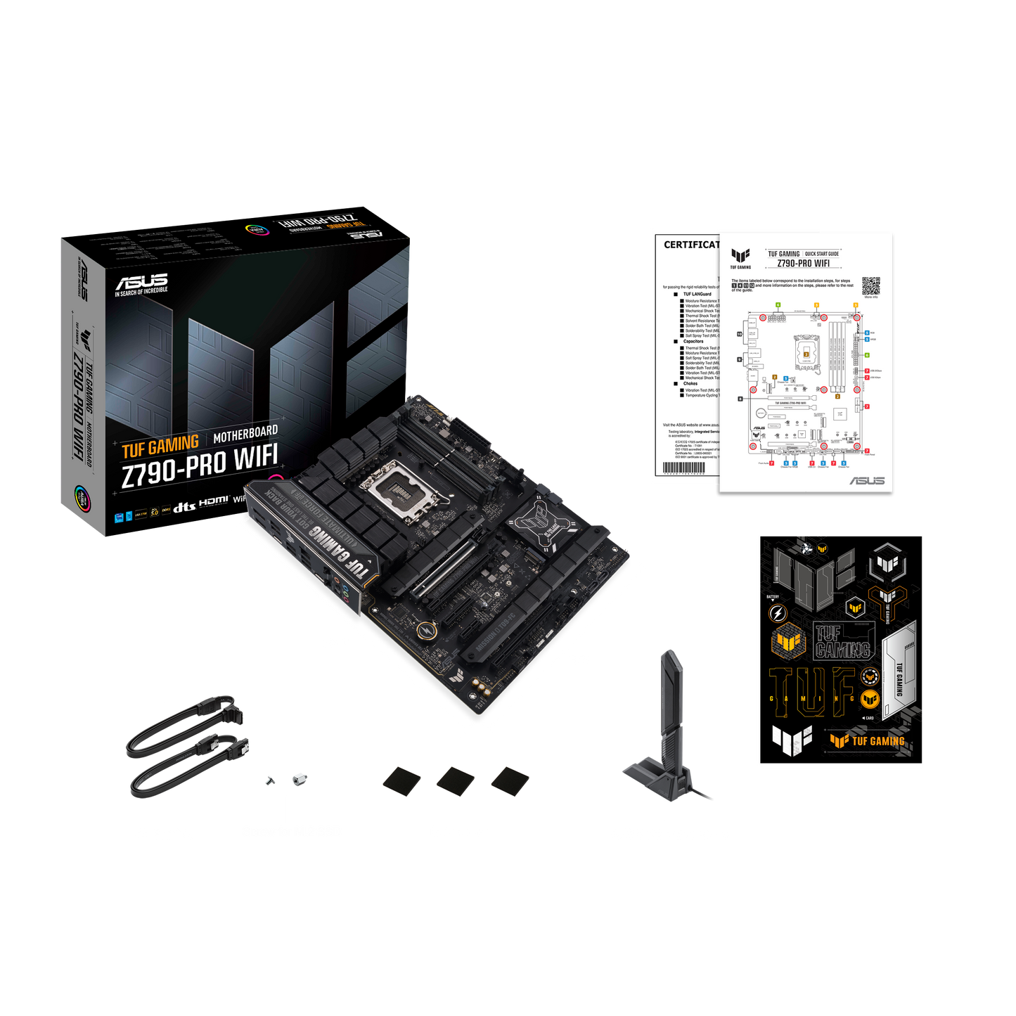 ASUS TUF Gaming Z790-PRO WiFi 6E LGA 1700(Intel 14th,13th&12th Gen) DDR5 ATX Gaming Motherboard(PCIe Gen 5 x 16 SafeSlot with Q-Release,Front Panel USB 20Gbps Type-C® with PD,Thunderbolt™ 4 header