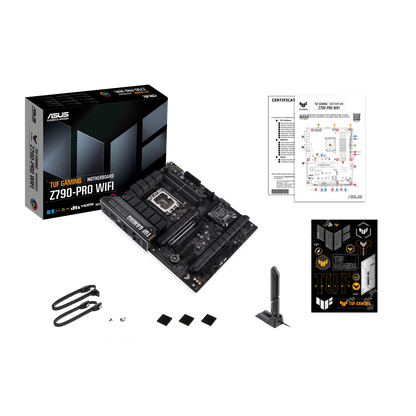 ASUS TUF Gaming Z790-PRO WiFi 6E LGA 1700(Intel 14th,13th&12th Gen) DDR5 ATX Gaming Motherboard(PCIe Gen 5 x 16 SafeSlot with Q-Release,Front Panel USB 20Gbps Type-C® with PD,Thunderbolt™ 4 header