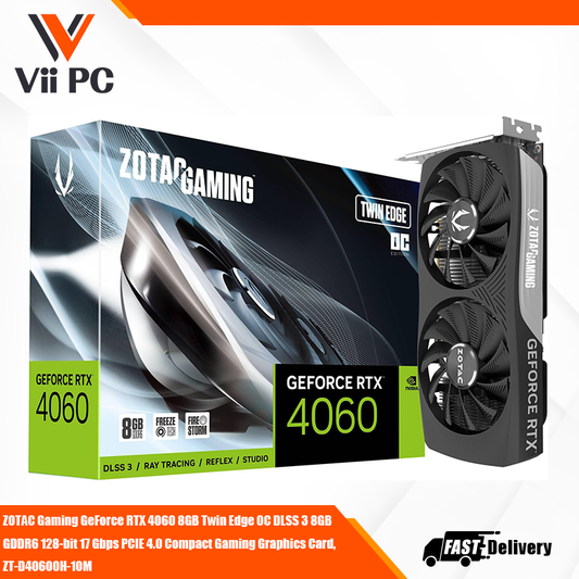 ZOTAC Gaming GeForce RTX 4060 8GB Twin Edge OC DLSS 3 8GB GDDR6 128-bit 17 Gbps PCIE 4.0 Compact Gaming Graphics Card, ZT-D40600H-10M