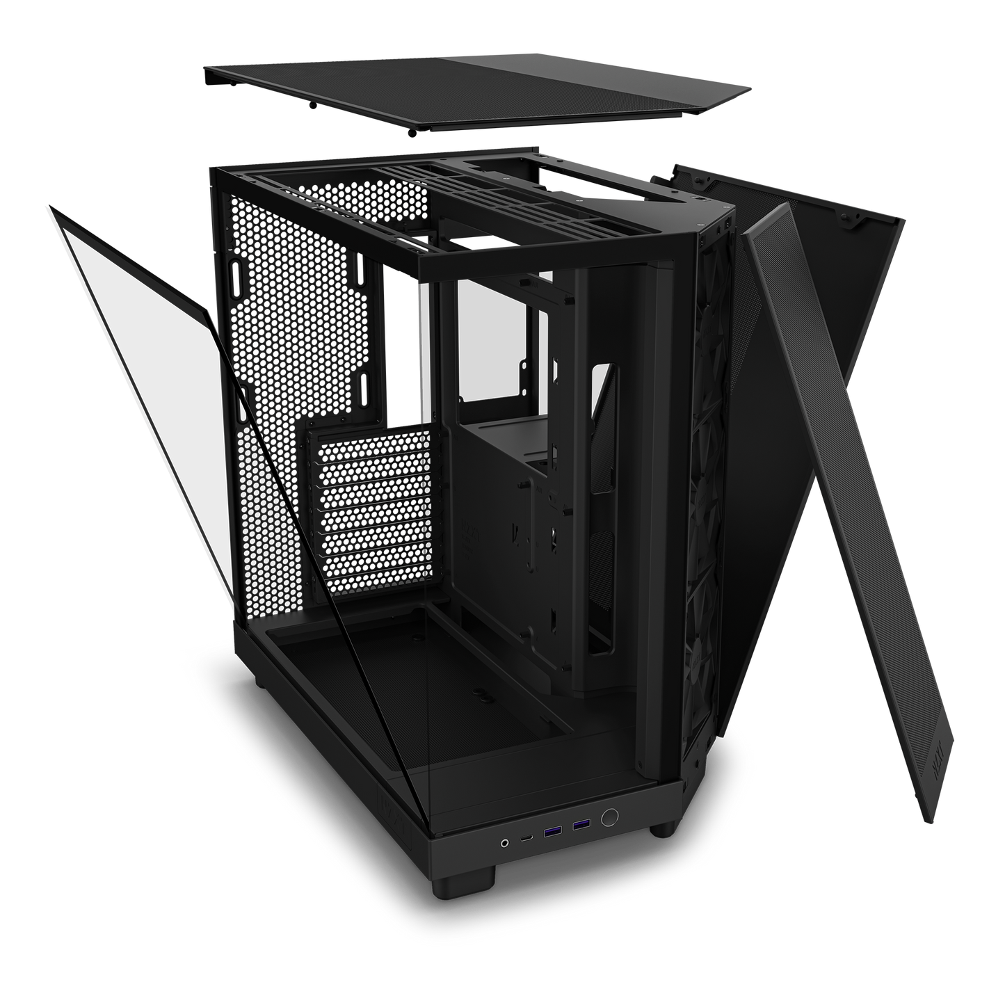 NZXT H6 FLOW/H6 FLOW RGB Dual-Chamber Mid-Tower Airflow Case /w RGB Fans Case - MATTE BLACK/MATTE WHITE CASING
