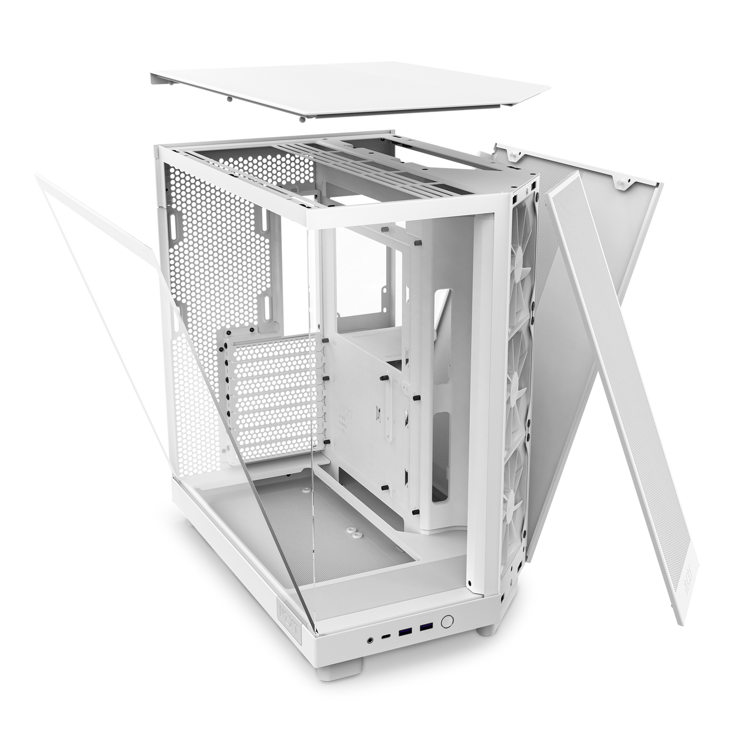 NZXT H6 FLOW/H6 FLOW RGB Dual-Chamber Mid-Tower Airflow Case /w RGB Fans Case - MATTE BLACK/MATTE WHITE CASING